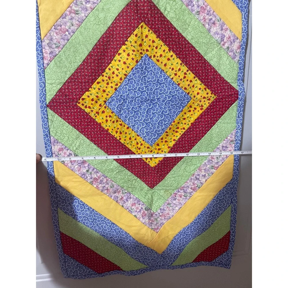 Handmade Quilted‎ Table Runner Unisex OS Multi-Color Good Patchwork Folk Art